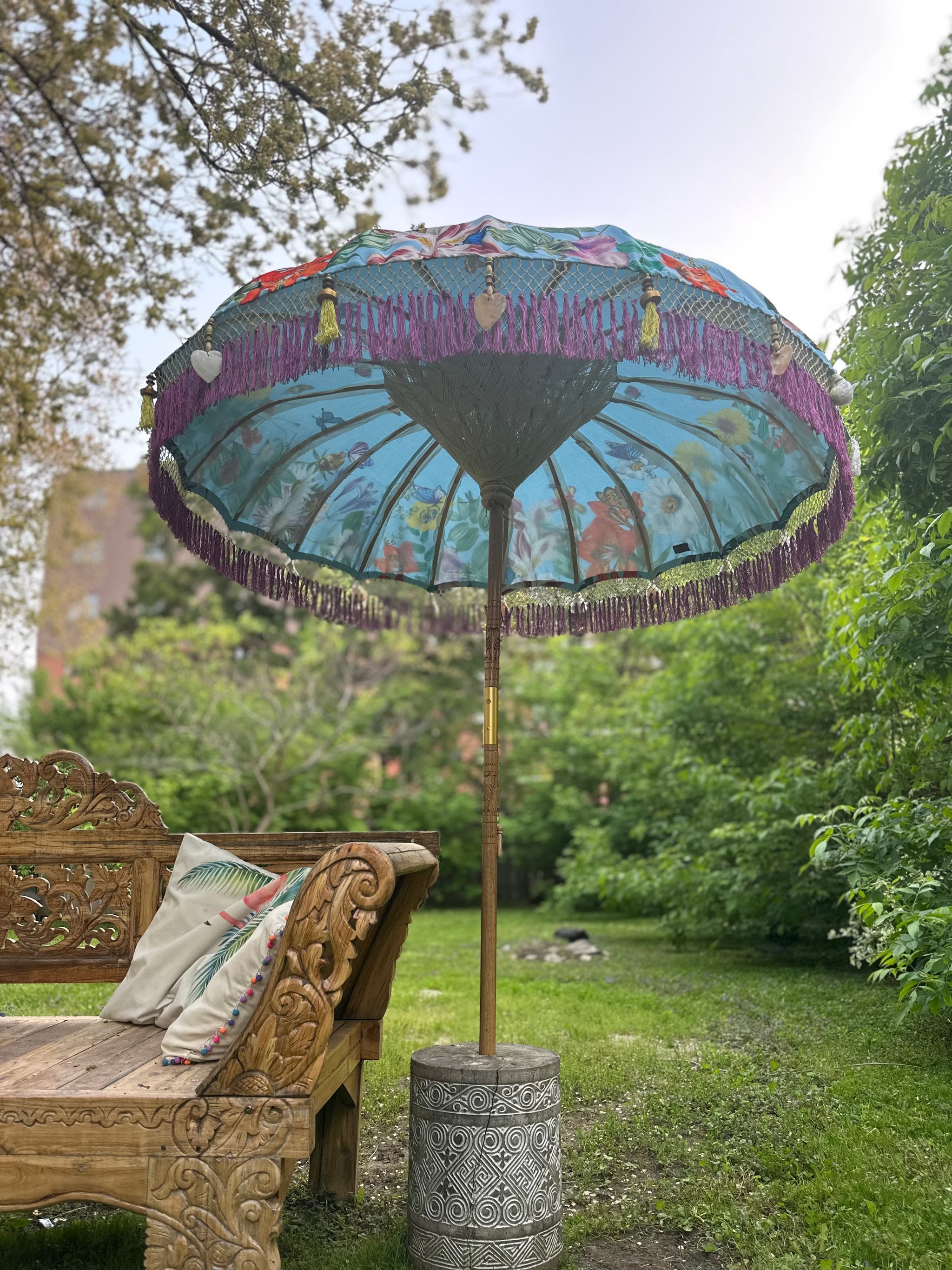 balinese patio umbrella NEW 2m Single Ceremony - Bali Umbrella ensuring every piece is unique with its own small Butterfly Parasol Handmade Balinese