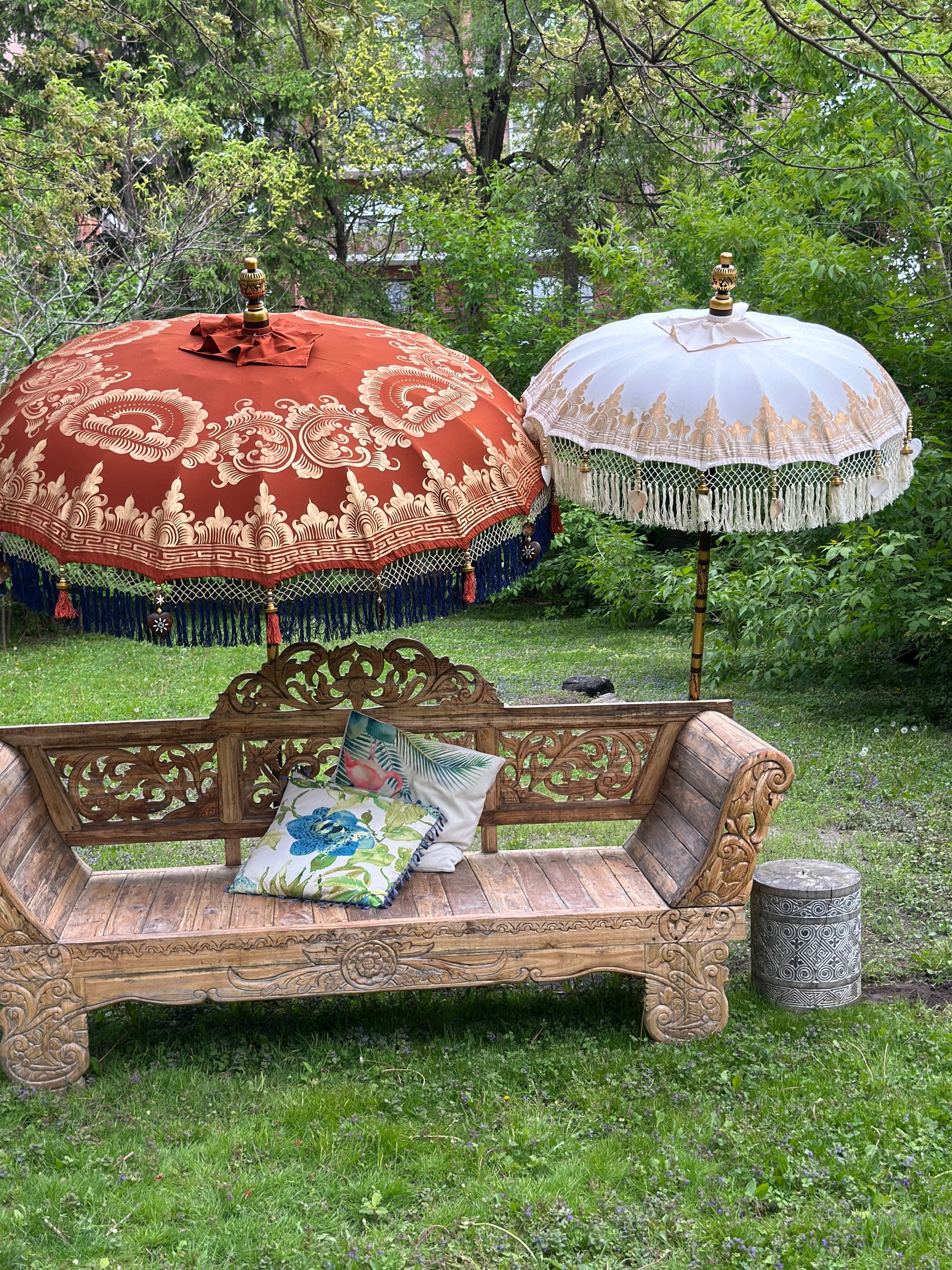 Pearl Parasol | Balinese-Inspired Hand-Painted Umbrella