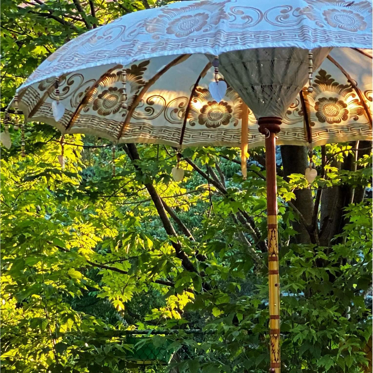 Traditional Balinese Bamboo Umbrella - Hand-Painted