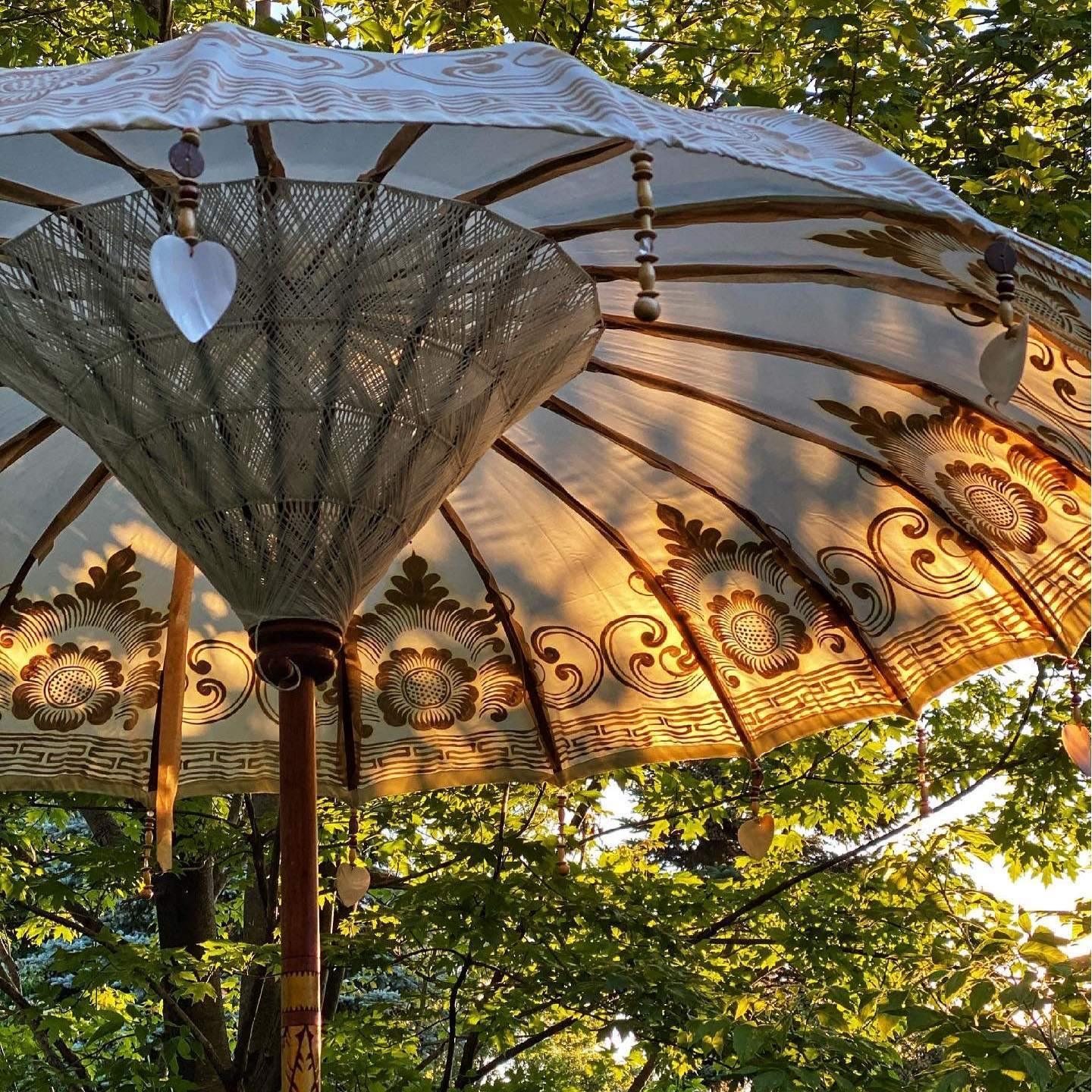 Traditional Balinese Bamboo Umbrella - Hand-Painted