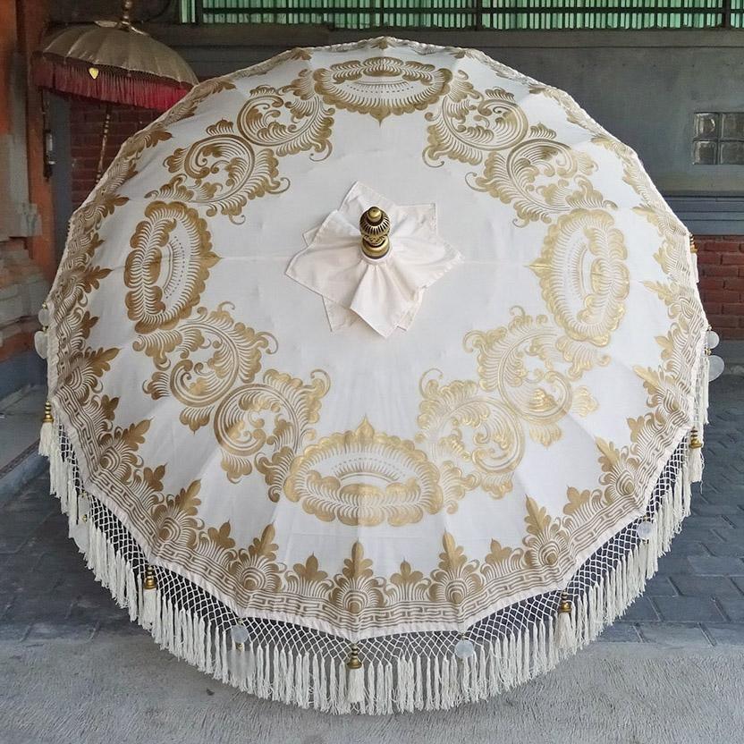 Golden Abbey Balinese Parasol | Handcrafted Garden Umbrella – Baliaric ...